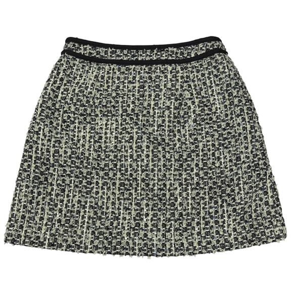 NWT DYNAMITE Tweed A-Line Mini Skirt Sz XS Green / Black - Picture 7 of 7